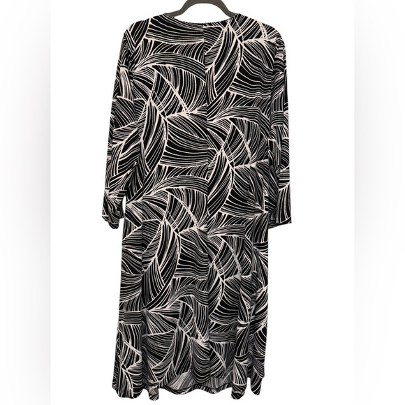 JM Collection 3/4,Sleeve Faux Wrap Dress 0X - Picture 3 of 6